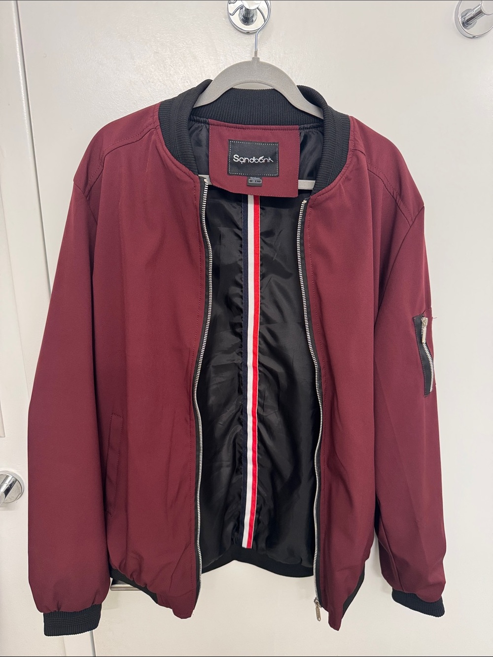 Men's Burgundy Bomber Jacket